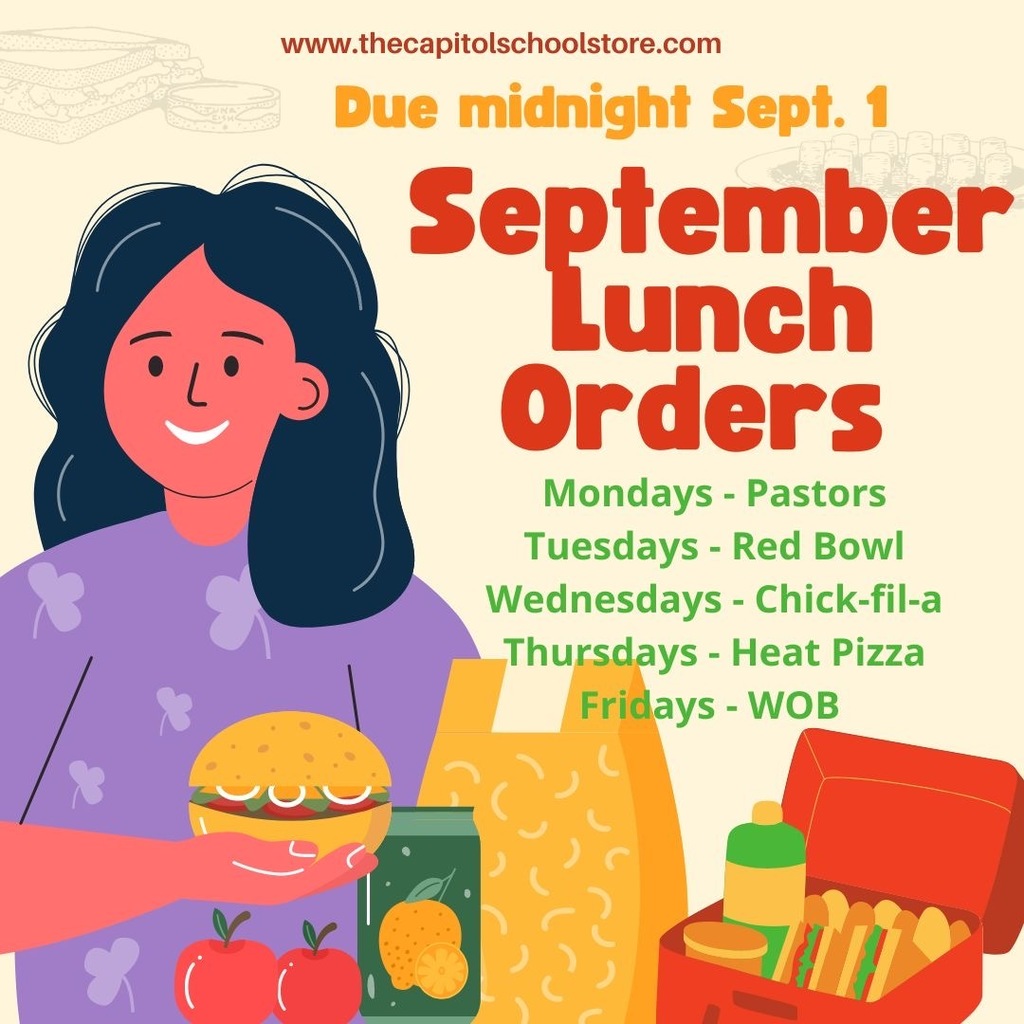 Sept. Lunch Orders